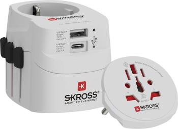 Skross 1302472 cestovný adaptér  PRO Light USB (AC) - World