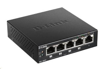 D-Link DGS-1005P 5-port Gigabit Desktop PoE+ Switch, 4 porty sú PoE+, PoE budget 60W