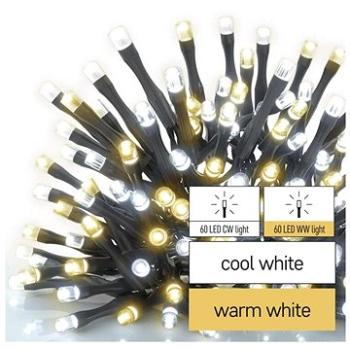 EMOS LED vianočná reťaz, 12 m, vonkajšia aj vnútorná, teplá/studená biela, časovač (D4AN05)