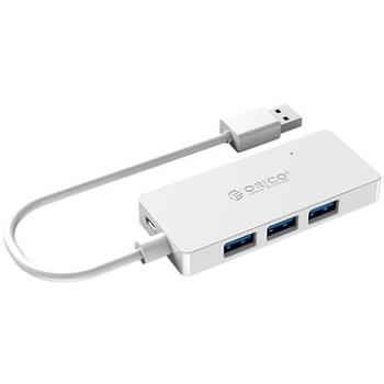 Orico USB-A Hub 4× USB 3.0 + micro USB input White (HS4U-U3-WH-BP)