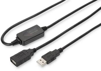 Digitus #####USB-Kabel USB 2.0 #####USB-A Buchse, #####USB-A Stecker 15.00 m čierna s USB, s predlžovacím káblom