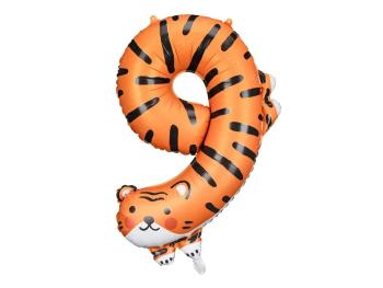 Fóliový balón - číslo 9, tiger