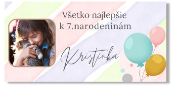 Narodeninový banner s fotkou - Pastel birthday Rozmer banner: 130 x 260 cm