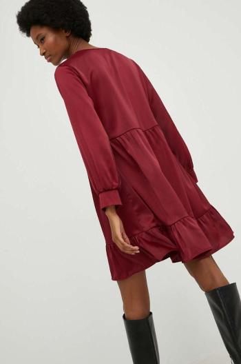 Šaty Answear Lab bordová farba, mini, oversize