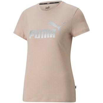 Puma  Tričká s krátkym rukávom Ess Metallic Logo Tee  Béžová