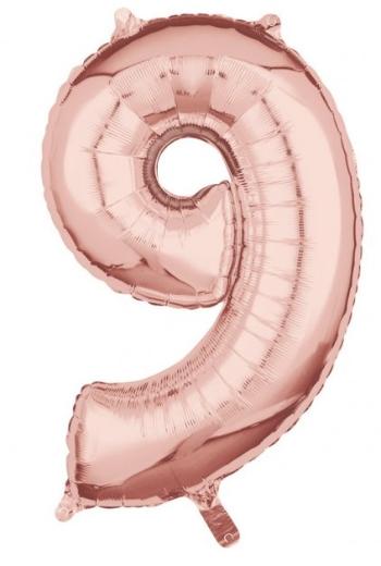 Amscan Fóliový balón číslo 9 ružovo-zlatý 66cm
