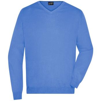 James & Nicholson Pánsky bavlnený sveter JN659 - Ľadovo modrá | XL