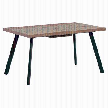 Jedálenský stôl, rozkladací, dub/kov, 140-180x80 cm, AKAIKO P1, poškodený tovar