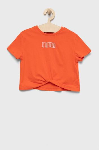 Detské bavlnené tričko Puma 846949 oranžová farba,