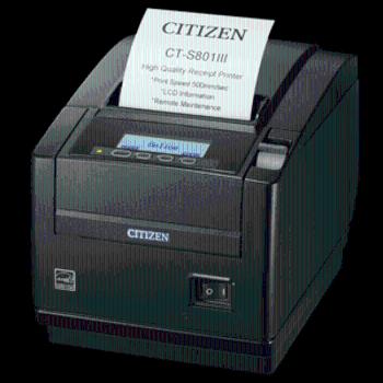 Citizen CT-S801III, 8 dots/mm (203 dpi), cutter, USB, black