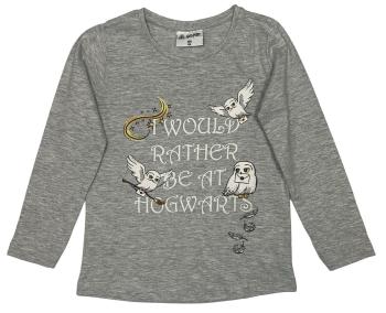 EPlus Dievčenské tričko s dlhým rukávom - Harry Potter Hedwiga sivé Veľkosť - deti: 104