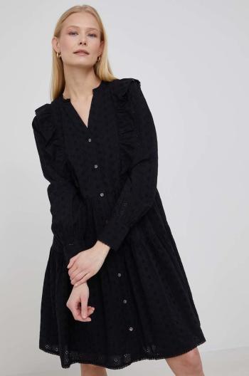 Bavlnené šaty Y.A.S čierna farba, mini, áčkový strih