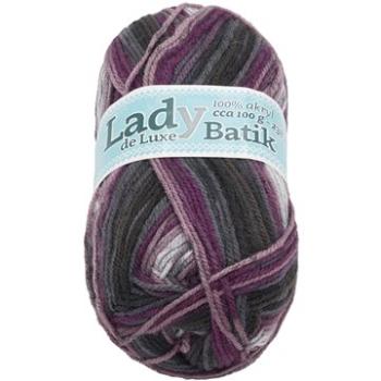 Lady de Luxe BATIK 100 g – 609 biela, fialová, sivá (6791)