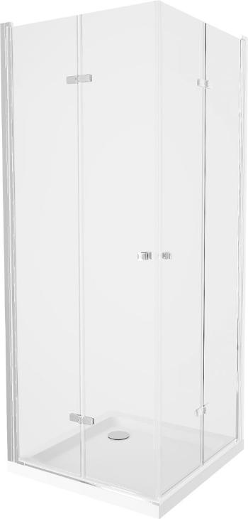 MEXEN/S - Lima Duo sprchovací kút 90x80 cm, transparent, chróm + vanička so sifónom 856-090-080-01-02-4010