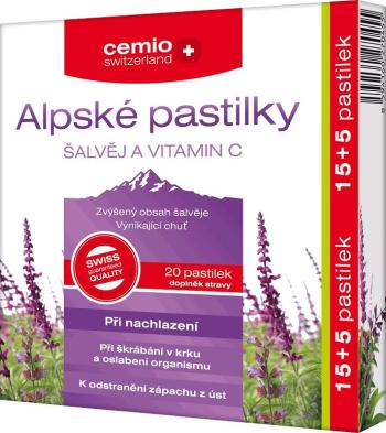 Cemio Alpské pastilky ŠALVIA A VITAMÍN C 20 pastiliek