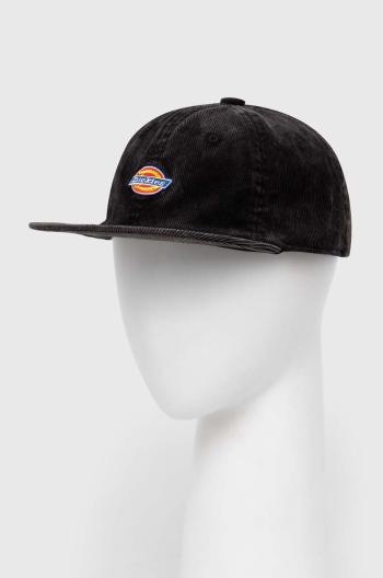 Manšestrová baseballová čiapka Dickies CHASE CITY CAP čierna farba, s nášivkou, DK0A4YPJ