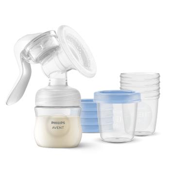 Philips AVENT Odsávačka materského mlieka manuálna + VIA 180 ml 5 ks