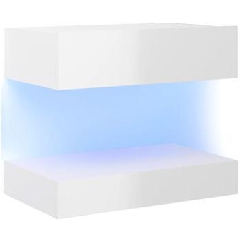 SHUMEE s osvetlením LED biely s vysokým leskom 60 × 35 cm (804277)
