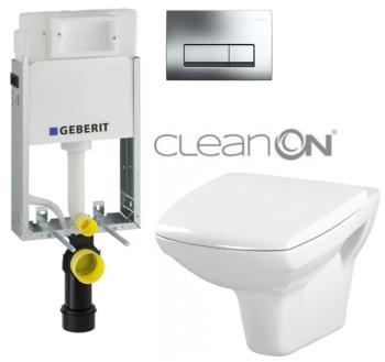 GEBERIT KOMBIFIXBasic vr. chrómového tlačidla DELTA 51 + WC CERSANIT CLEANON CARINA + SEDADLO 110.100.00.1 51CR CA1