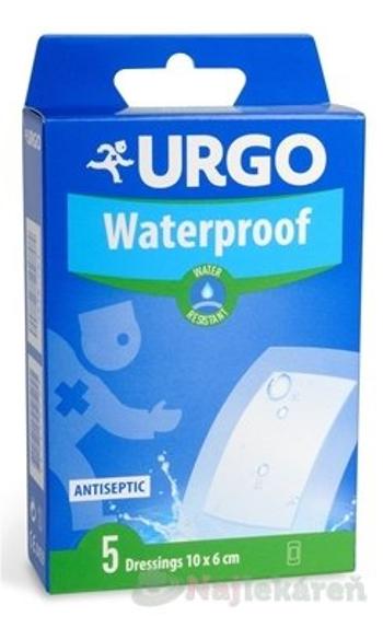 URGO Waterproof náplasť antiseptická, vodeodolná, priehľadná, (10x6cm) 5ks