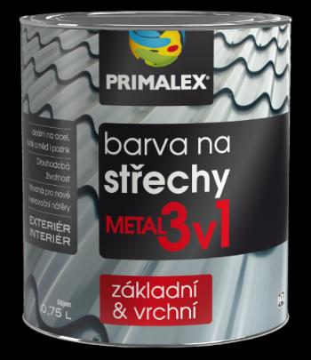 PRIMALEX METAL 3v1 - Farba na strechy metal - biela 0,75 L