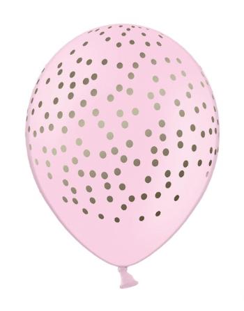 PartyDeco Bodkovaný ružový balónik