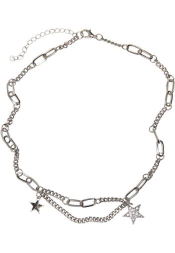 Urban Classics Crystal Stars Necklace silver - UNI