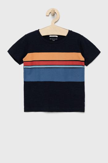 Detské bavlnené tričko Tom Tailor tmavomodrá farba, s potlačou