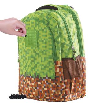 PIXIE CREW - študentský batoh Minecraft zeleno-hnedý