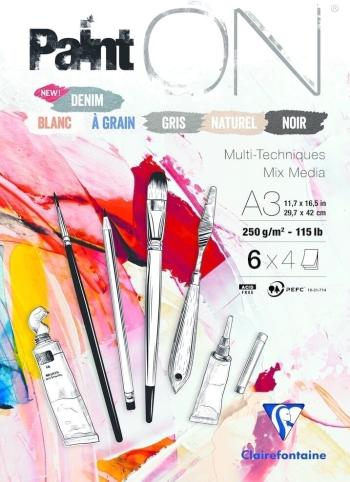 Clairefontaine Paint'On 115Lb N°6 Assorted Pad A3 250 g Skicár