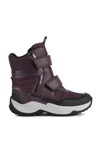 Detské zimné topánky Geox Sentiero fialová farba,