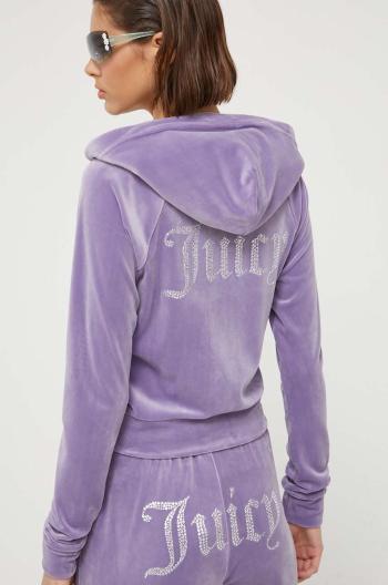 Mikina Juicy Couture Madison dámska, fialová farba, s kapucňou, s nášivkou