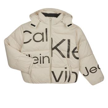 Calvin Klein Jeans  Bundy BOLD INSTITUTIONAL LOGO PUFFER JACKET  Biela