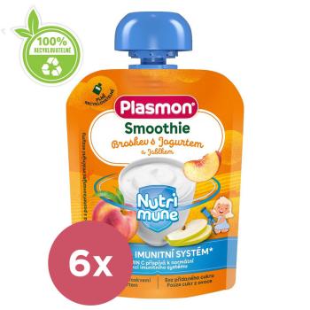 6x PLASMON Kapsička Smoothie NUTRI-MUNE bezlepková ovocie-jogurt broskyňa a jablko 85g, 6 m+