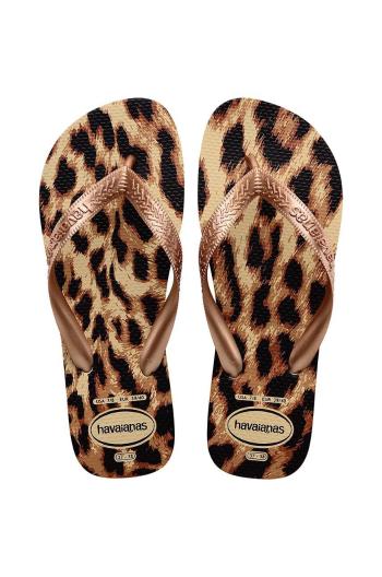 Žabky Havaianas TOP ANIMALS dámske, béžová farba, na plochom podpätku, 4132920.8625