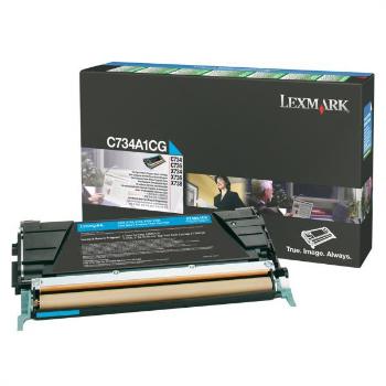LEXMARK C734A1CG - originálny toner, azúrový, 6000 strán
