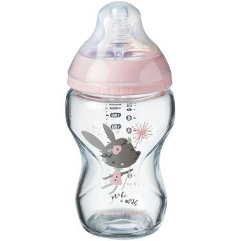 Tommee Tippee C2N Closer to Nature Pink dojčenská fľaša Glass 0m+ 250 ml