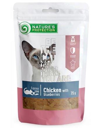 Maškrta Natures Protection Snack pre mačky kura a čučoriedky 12x75g
