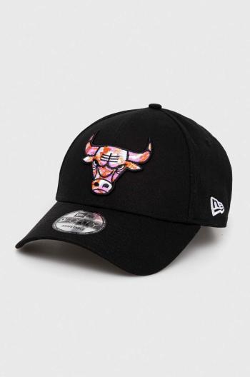 Bavlnená šiltovka New Era čierna farba, s nášivkou, CHICAGO BULLS