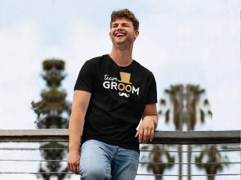 Pánske tričko - Team Groom Farba: Černa, Veľkosť - dospelý: S