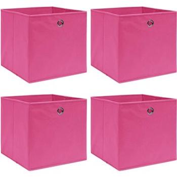 Úložné boxy 4 ks ružové 32 × 32 × 32 cm textil (288345)