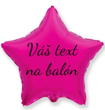 Fóliový balón s textom - Tmavoružová hviezda 45 cm