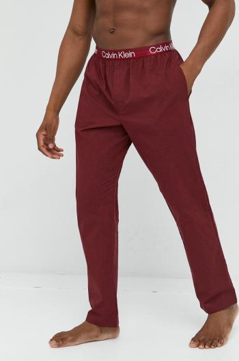 Pyžamové nohavice Calvin Klein Underwear pánske, bordová farba, jednofarebná