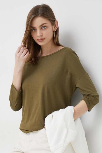Tričko s dlhým rukávom Sisley dámsky, zelená farba