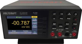 VOLTCRAFT VC-655 BT stolný multimeter Kalibrované podľa (ISO) digitálne/y  CAT I 1000 V, CAT II 600 V Displej (counts):
