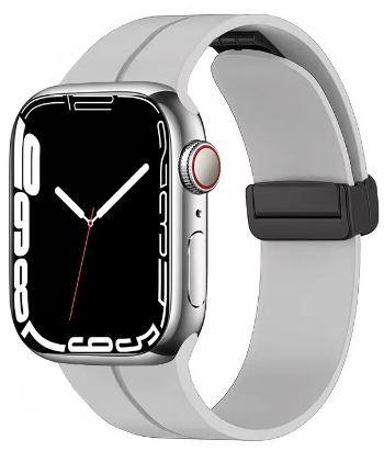 4wrist Silikonový řemínek s magnetickou sponou pro Apple Watch 38/40/41 mm - Grey