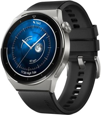 Huawei Watch GT 3 Pro 46mm s titánovým telom a čiernym športovým remienkom