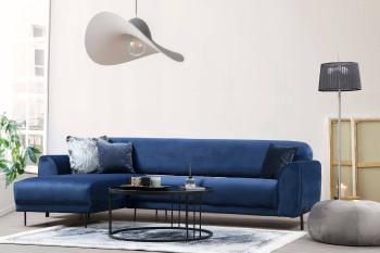 Sofahouse Dizajnová rozkladacia sedačka Haylia 287 cm modrá - ľavá