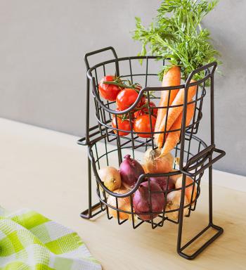 Kovové košíky na ovocie a zeleninu, 2 ks