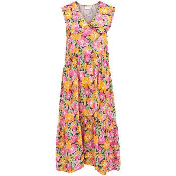 Vila  VICOLMENA FLO S/L ANCLE DRESS 14076262  Dlhé šaty Červená